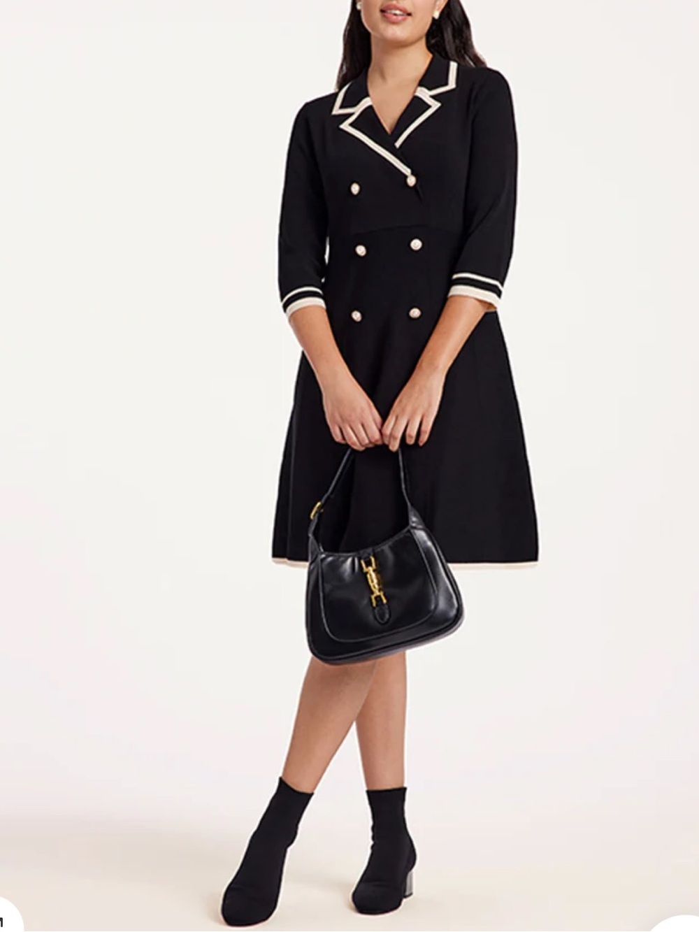 Elegant Double-Breasted V-Neck Mini Dress